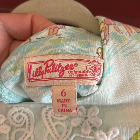 Lilly Pulitzer Originals Worth Shift Dress In The Slim Poolside Blue GIRLS - Picture 2 of 5